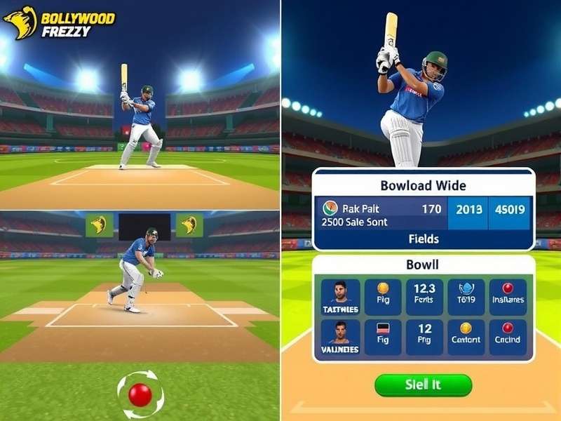 Bollywood Cricket Frenzy fielding and bowling interface