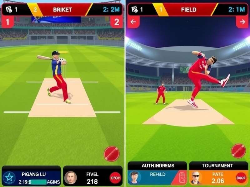 Bollywood Cricket Frenzy gameplay screenshot showing batting interface